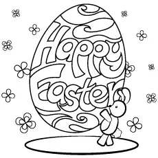 Simple Easter Egg Design Coloring Picture