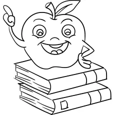 Smart apple coloring pages