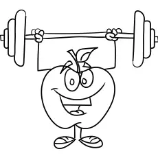 Simple apple cartoon coloring pages