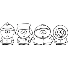 South Park cartoon coloring page
