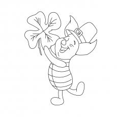 St Patricks Day Piglet coloring pages