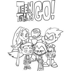 Teen Titans Go Cartoon Coloring Page for Free