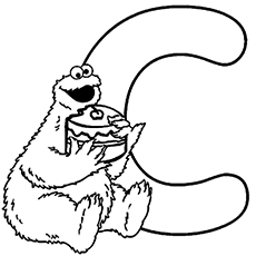‘C’ For Cookie Monster Coloring Page