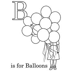 B for Balloon coloring page