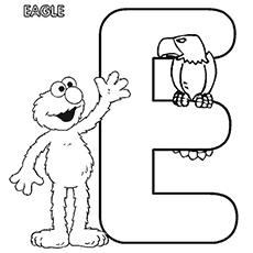 Coloring Pages of Letter ‘e’ for elmo