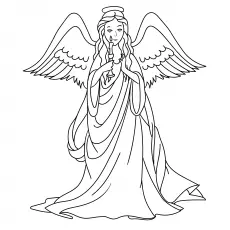 Angel of Light, cheerful angel coloring page