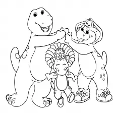 Barney, B.J. And Baby Bop from Barney coloring page