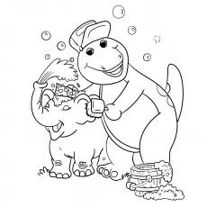 Barney with Jumbo from Barney coloring page