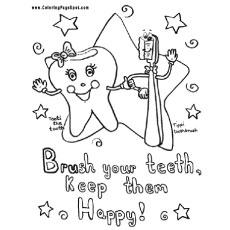 Brush your teeth daily coloring page