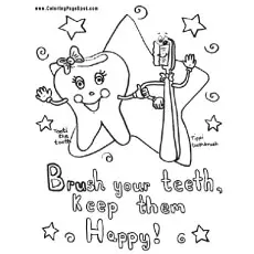 Brush your teeth daily coloring page