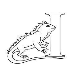 The cartoon Iguana coloring page_image