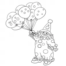 Clown with balloons coloring page_image