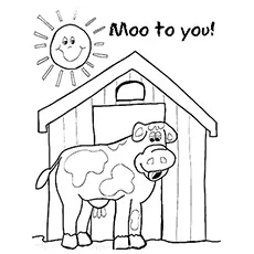 Cow Mooing Coloring Page