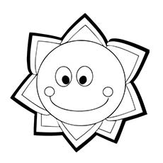 Cute baby sun coloring page