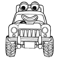 The cute piggy drives the tractor coloring pages