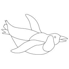 Cute penguin swimming coloring pages