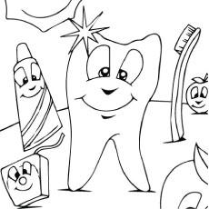 brush teeth coloring pages printable