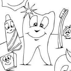 Dental hygiene coloring page