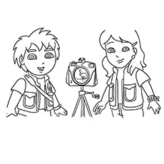 Diego with Alicia coloring page