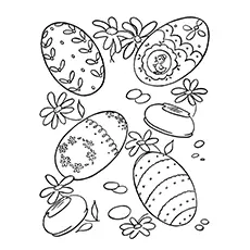 Free Printable Coloring Page of Easter Egg With Flowers