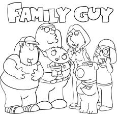 Cartoon Series on Family Guy Picture to Color