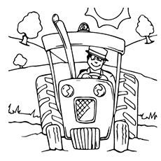 The farmer on the tractor coloring pages