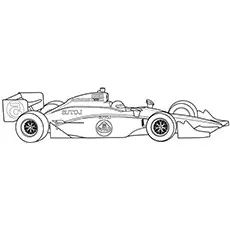 The Formula One sports race car coloring page