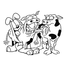 Garfield Dressed As A Cow Coloring Page Free