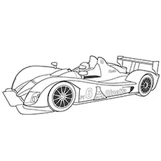 The Ginetta sports race car coloring page