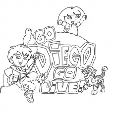 The Go Diego Go Logo coloring page