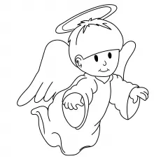 Guardian angel 2, cheerful angel coloring page