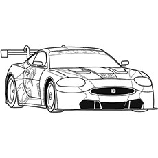 Jaguar sports race car coloring page