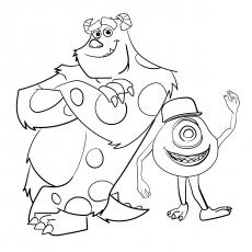 Mike and Sulley monster coloring pages