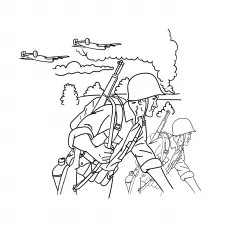 The military soldiers fighting coloring pages