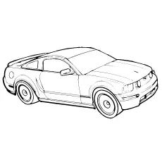 The Mustang sports race car coloring page