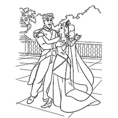 Princess Tiana and prince Naveen, Princess and the Frog coloring page