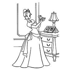 The princess with frog, Princess and the Frog coloring page