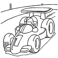 Formula One race car coloring page