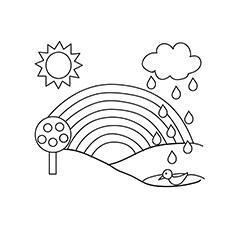 Rainbow coloring page for preschool