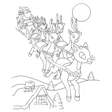 Reindeer during Christmas coloring page