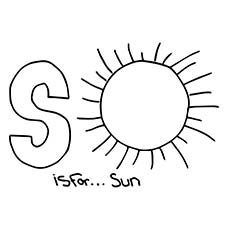 S is for the Sun coloring page