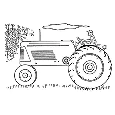 The side tractor coloring pages