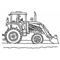 The six bottom plow tractor coloring pages