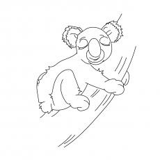 Sleepy koala coloring page