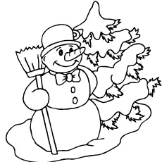 Printable carrot nose snowman coloring pages
