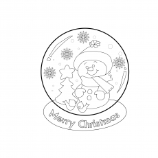 Printable globe with snowman coloring pages