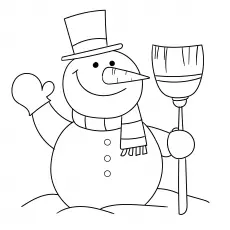Printable smiling snowman coloring pages