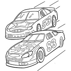 Sports Nascar race car coloring page