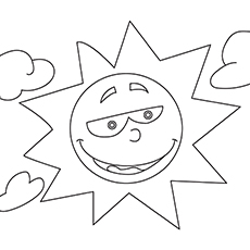 The cool sun coloring page