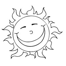 The sweet and happy sun coloring page